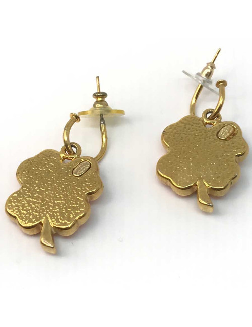 Boucles d'oreille clous CHANEL corail