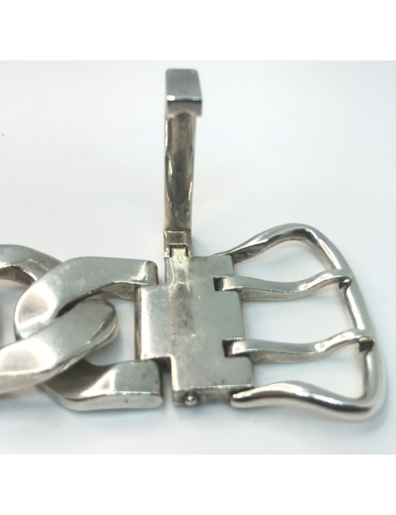Bracelet sellier HERMES en argent
