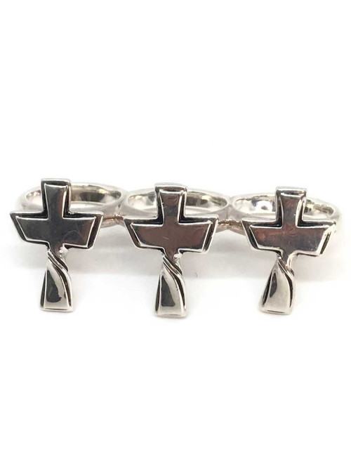 Bague JP GAULTIER trois doigts en argent