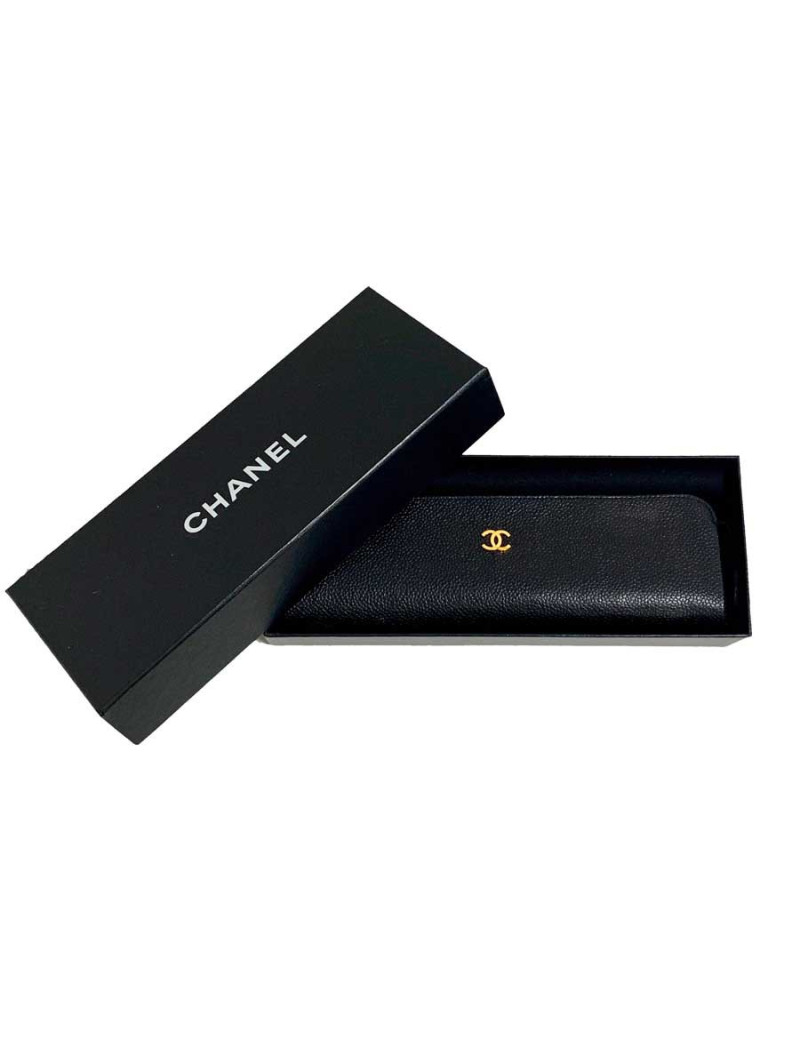 Trousse CHANEL cuir caviar noir