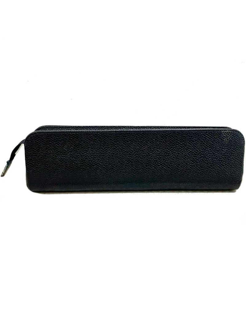 CHANEL black caviar leather case