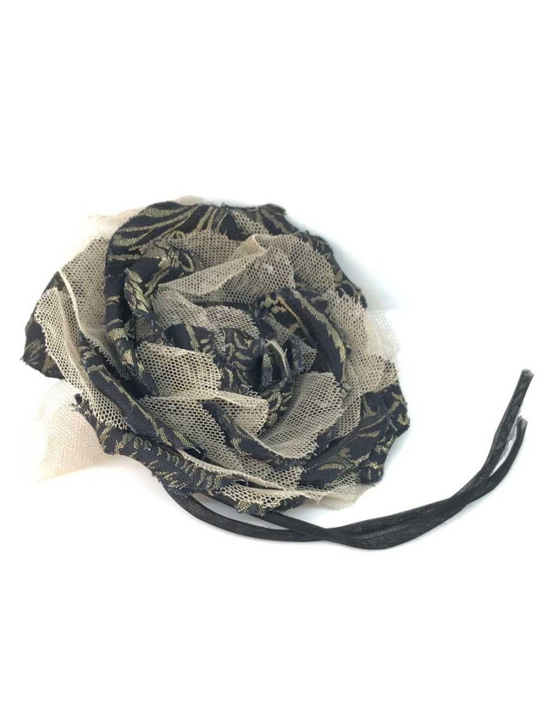 Broche DOLCE & GABBANA tulle et noir et or