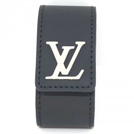 Bracelet Louis Vuitton homme cuir noir LV argent