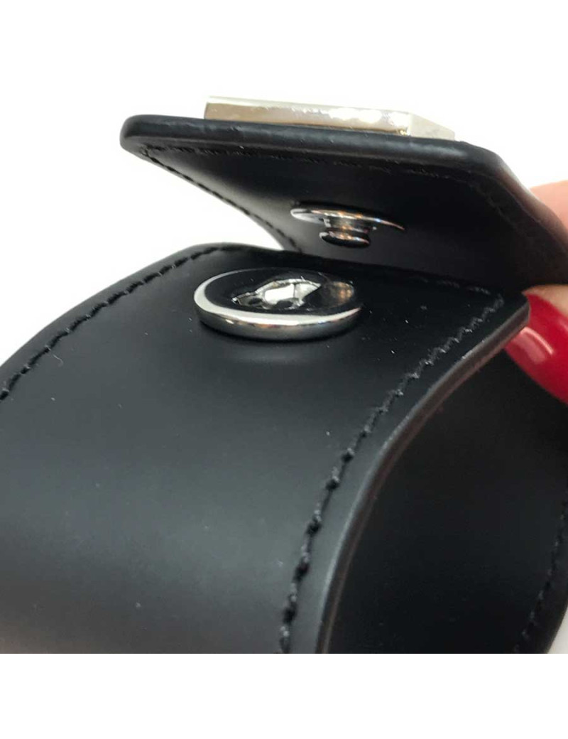 Bracelet Louis Vuitton cuir noir