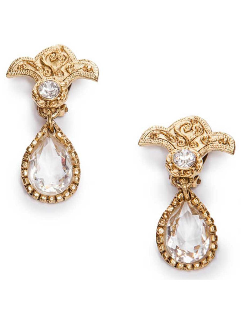 Boucles d'oreille pendantes clips CHRISTIAN LACROIX Vintage