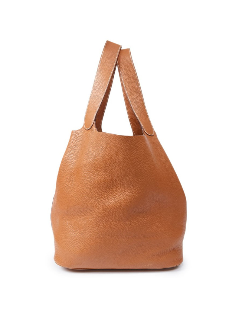 Sac Picotin HERMES GM taurillon Clémence gold