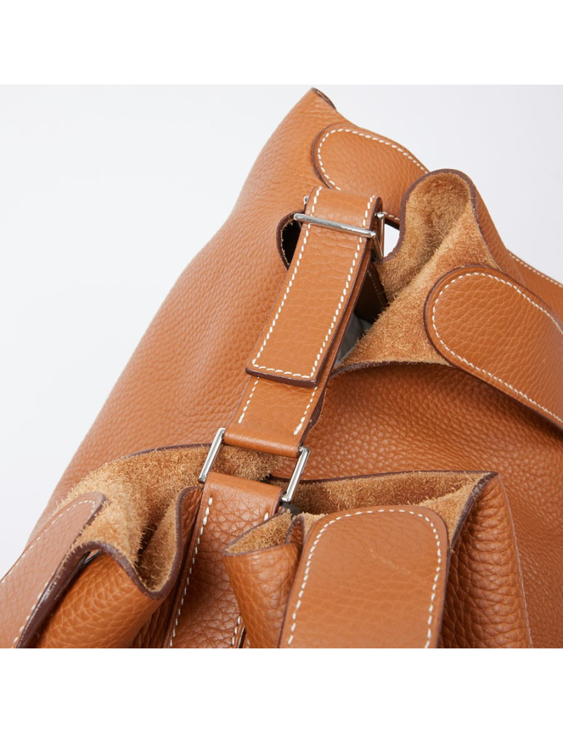 Sac Picotin HERMES GM taurillon Clémence gold