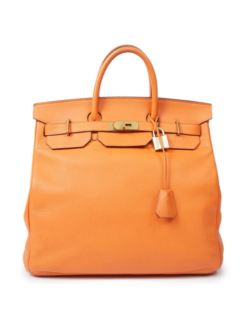 HERMES Haut à courroies bag orange Togo leather 