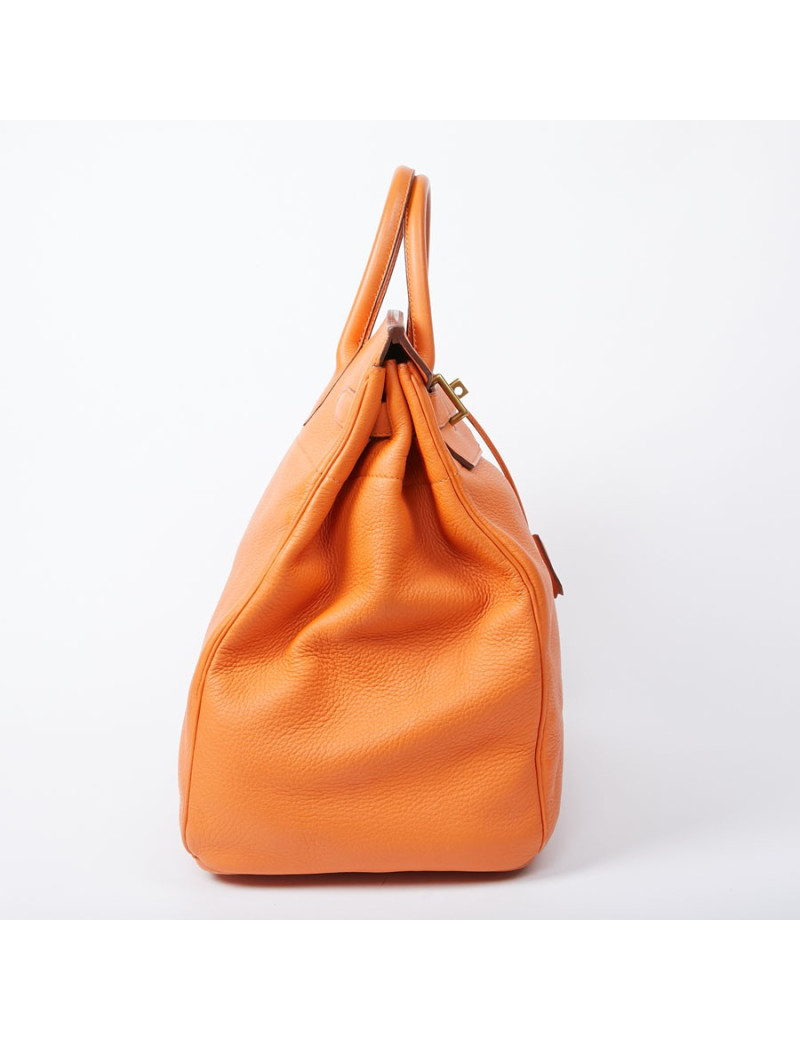 Sac Haut à Courroies HERMES cuir togo orange