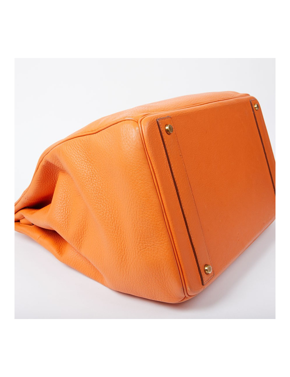 HERMES Haut à courroies bag orange Togo leather 
