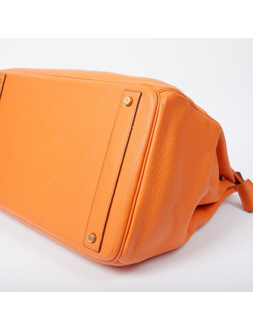 HERMES Haut à courroies bag orange Togo leather 
