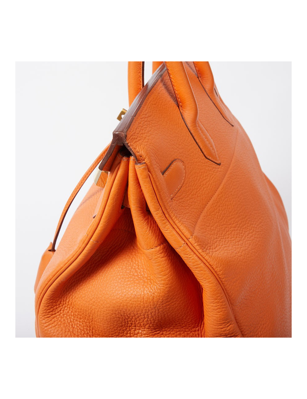 HERMES Haut à courroies bag orange Togo leather 