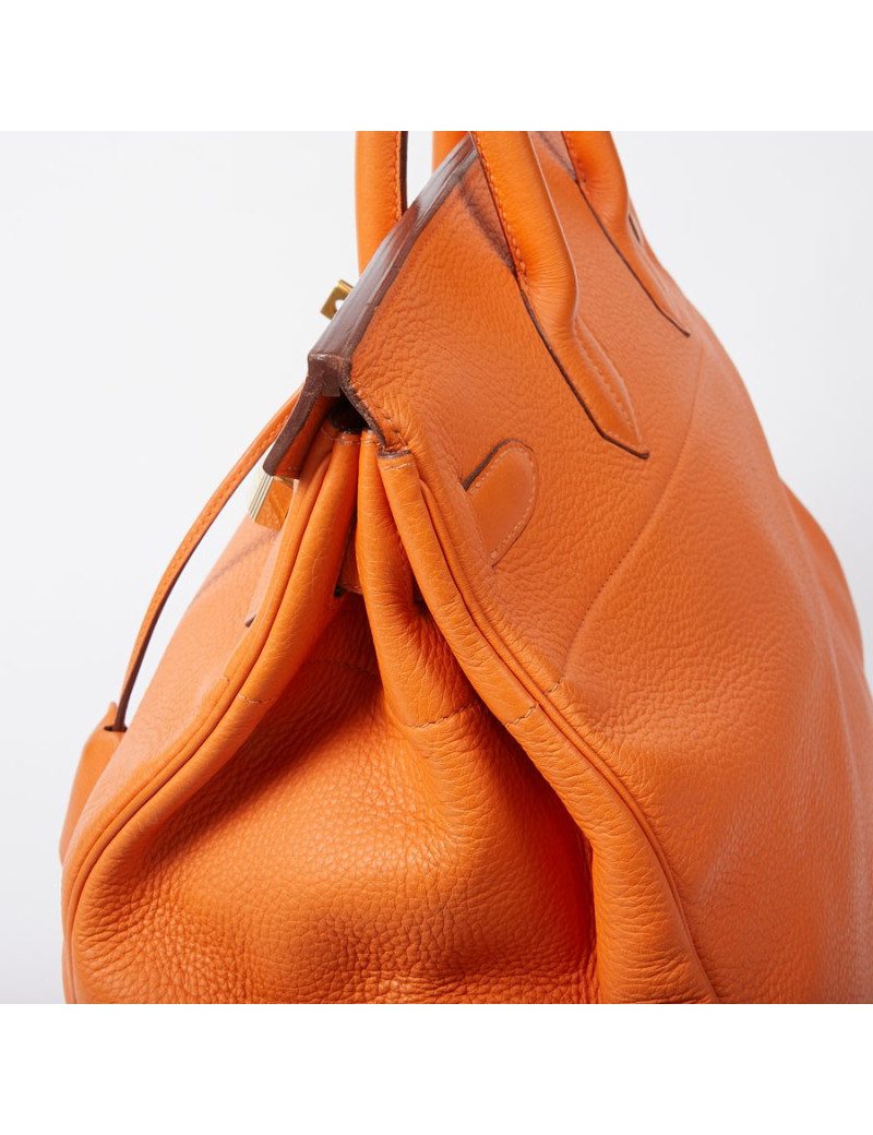 Sac Haut à Courroies HERMES cuir togo orange