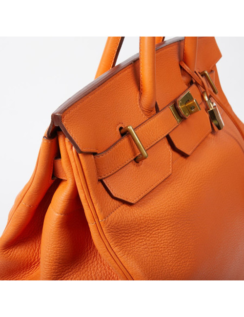 HERMES Haut à courroies bag orange Togo leather 