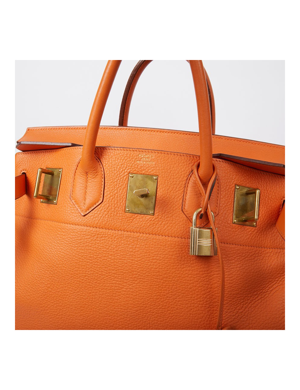 Sac Haut à Courroies HERMES cuir togo orange