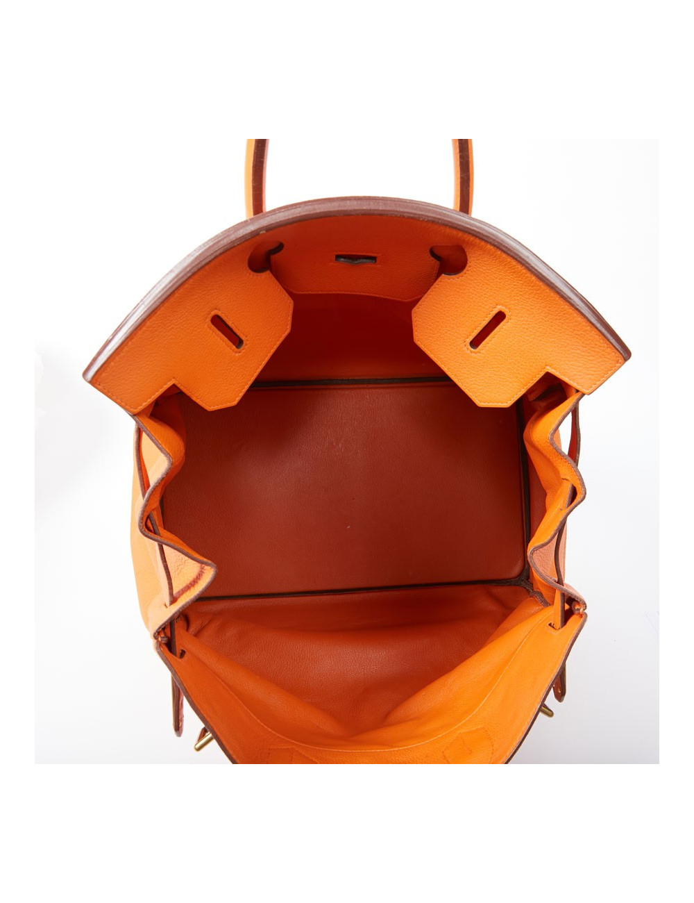 HERMES Haut à courroies bag orange Togo leather 