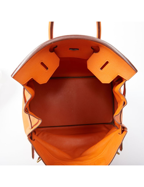 HERMES Haut à courroies bag orange Togo leather 