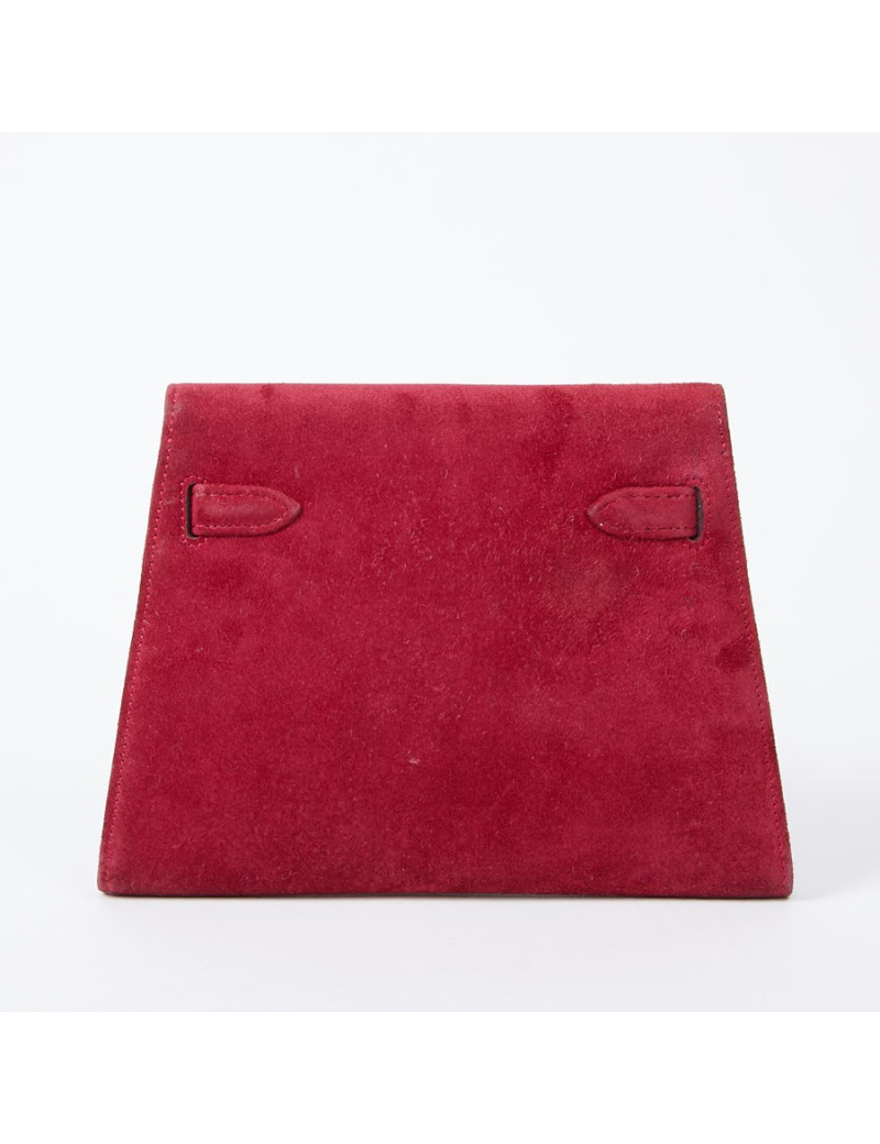 Mini sac Kelly vintage HERMES veau velours rose