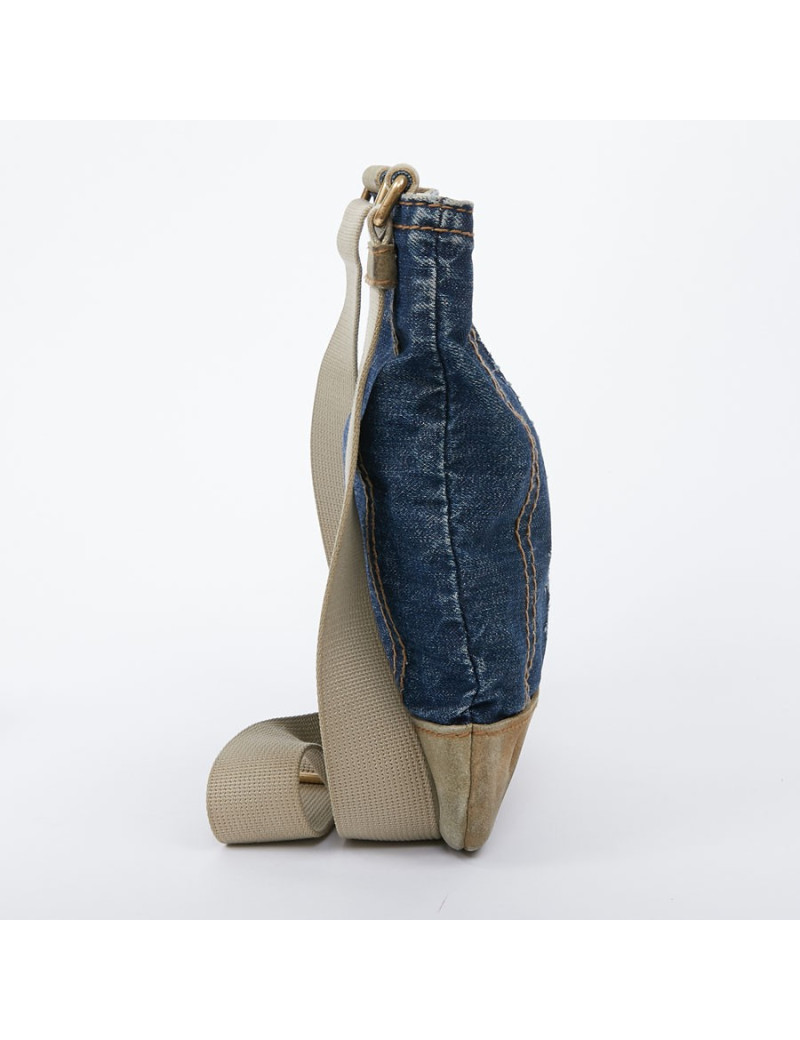 Sac bandoulière YSL en toile denim bleu 