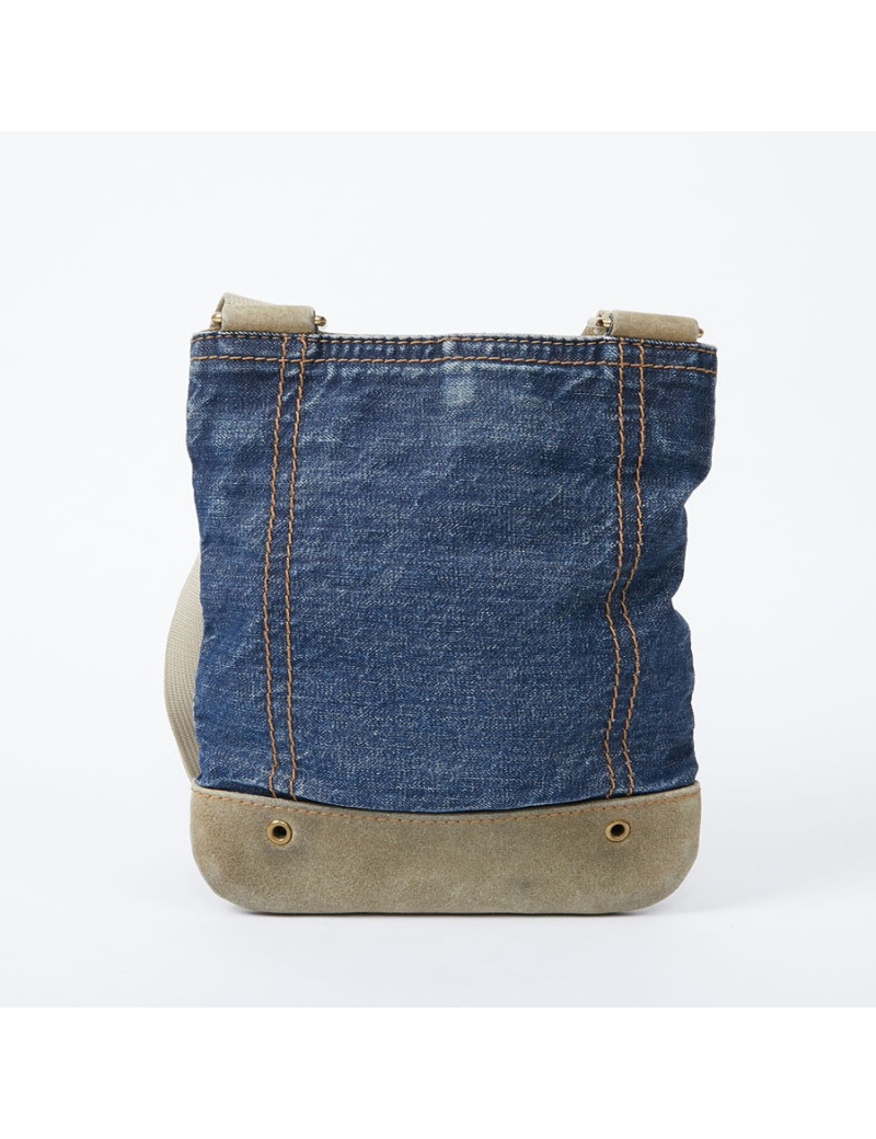 Mini sac YSL en toile denim bleu 