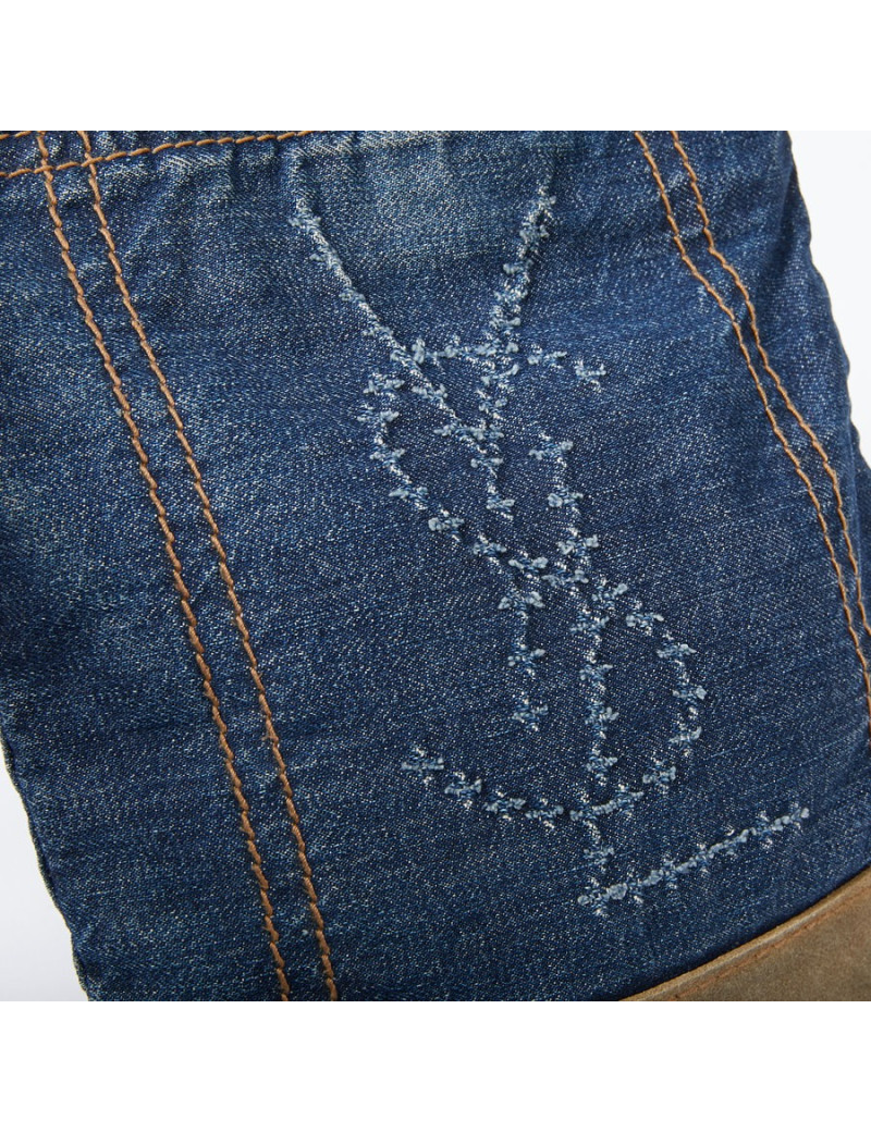 Sac bandoulière YSL en toile denim bleu 