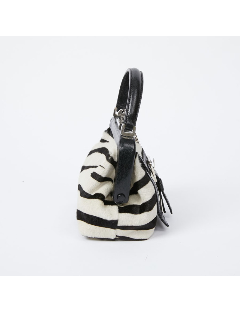 Mini sac CELINE en chèvre façon zèbre 