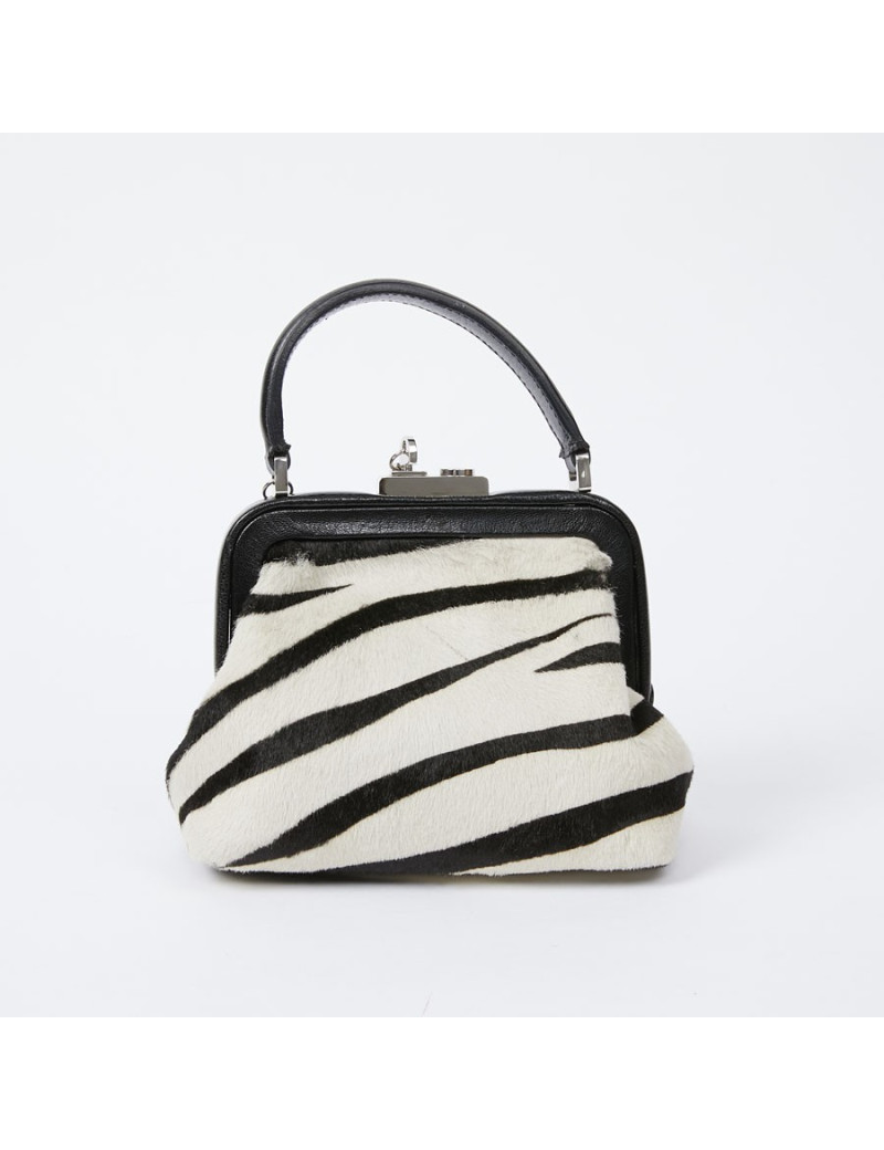 Mini sac CELINE en chèvre façon zèbre 
