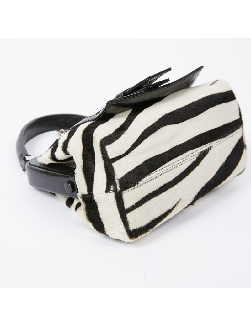 Mini sac CELINE en chèvre façon zèbre 