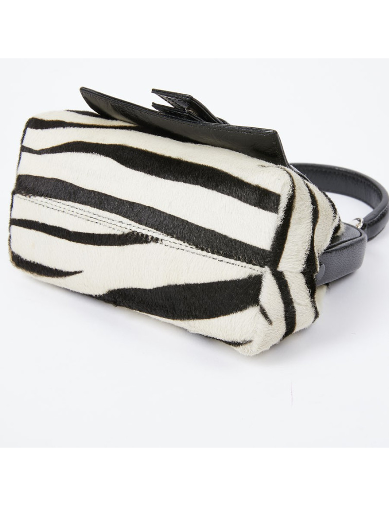 Mini sac CELINE en chèvre façon zèbre 
