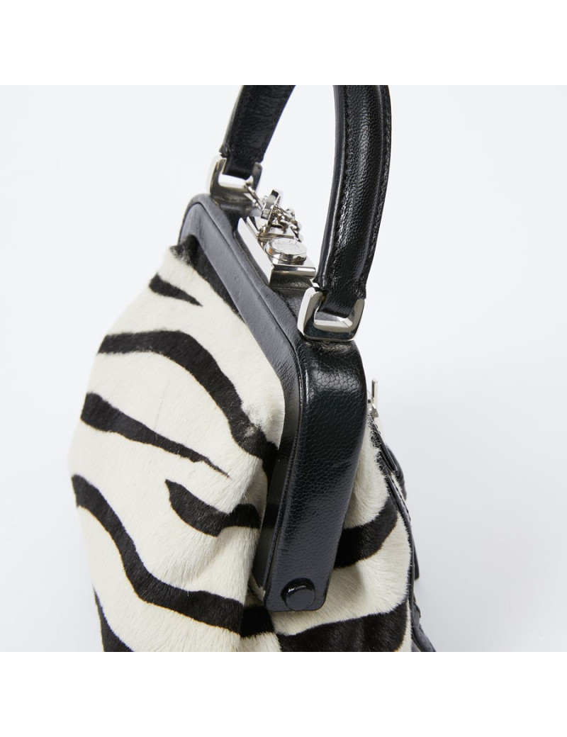 Mini sac CELINE en chèvre façon zèbre 