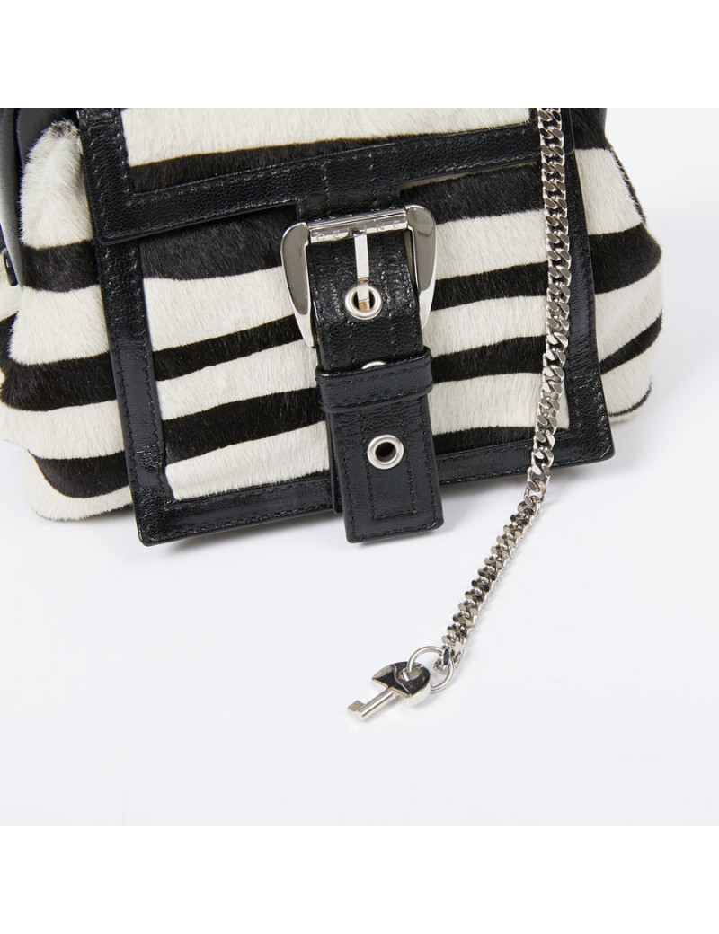 Mini sac CELINE en chèvre façon zèbre 