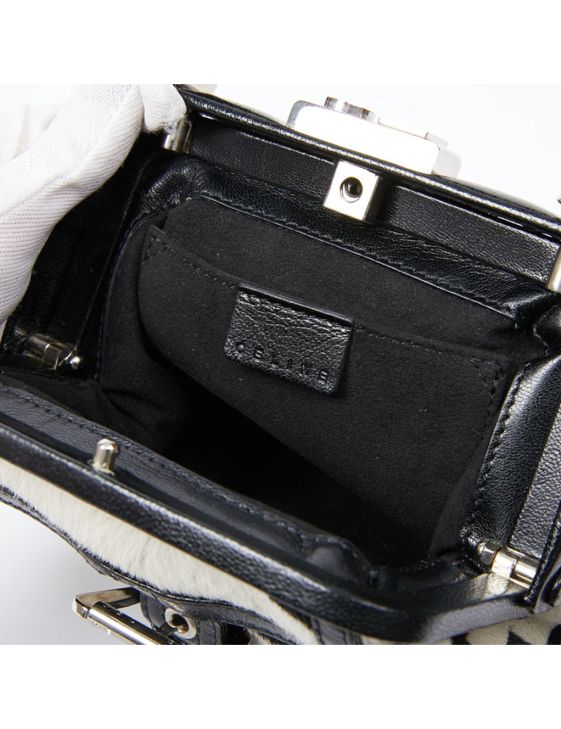 Mini sac CELINE en chèvre façon zèbre 