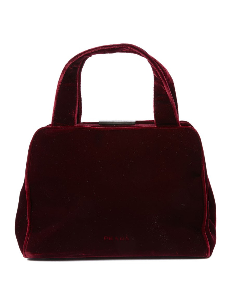 Sac PRADA velours rouge Cardinal