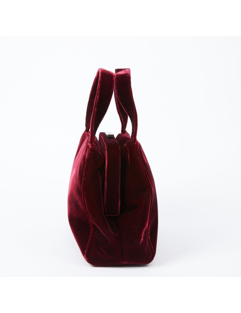 Sac PRADA velours rouge Cardinal
