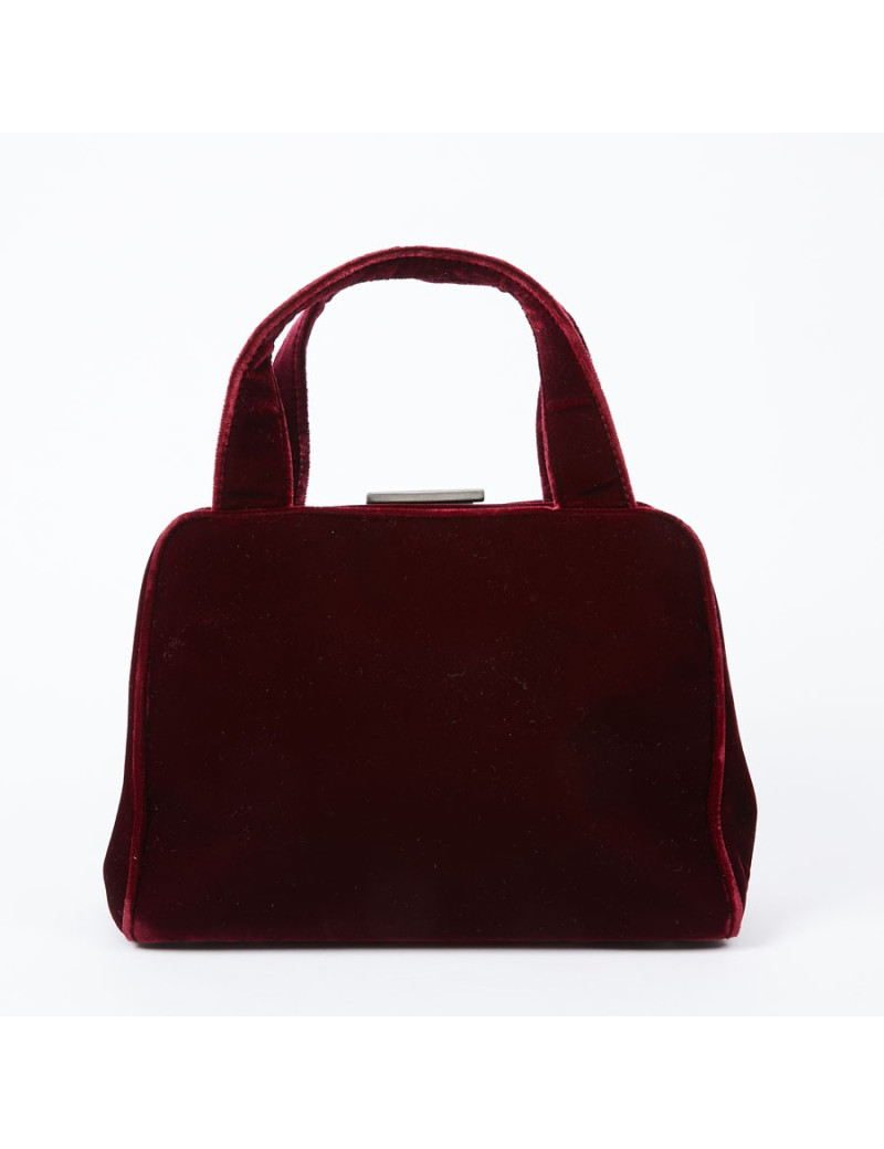 Sac PRADA velours rouge Cardinal