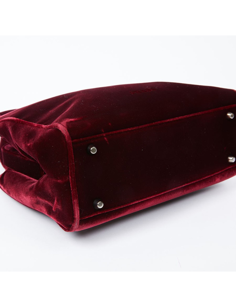 Sac PRADA velours rouge Cardinal