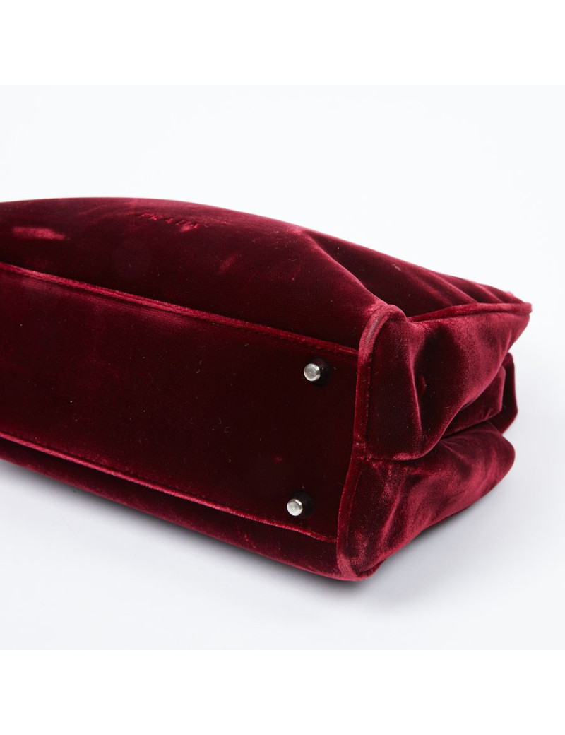 Sac PRADA velours rouge Cardinal