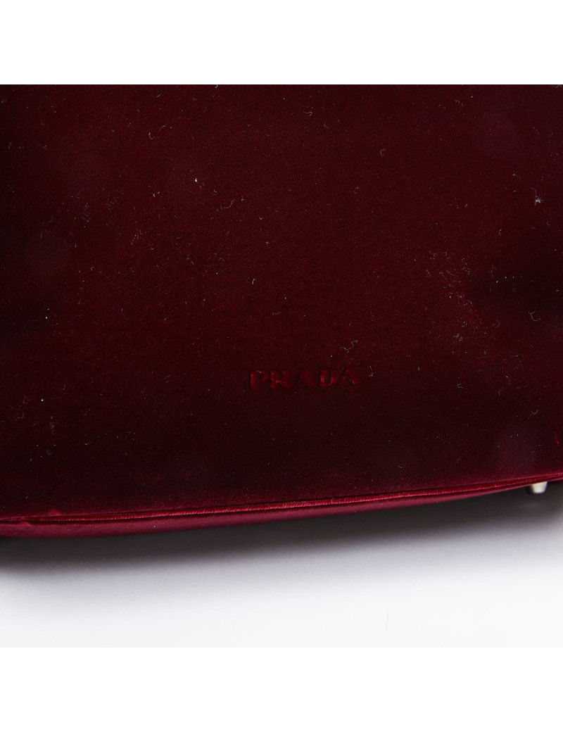 Sac PRADA velours rouge Cardinal