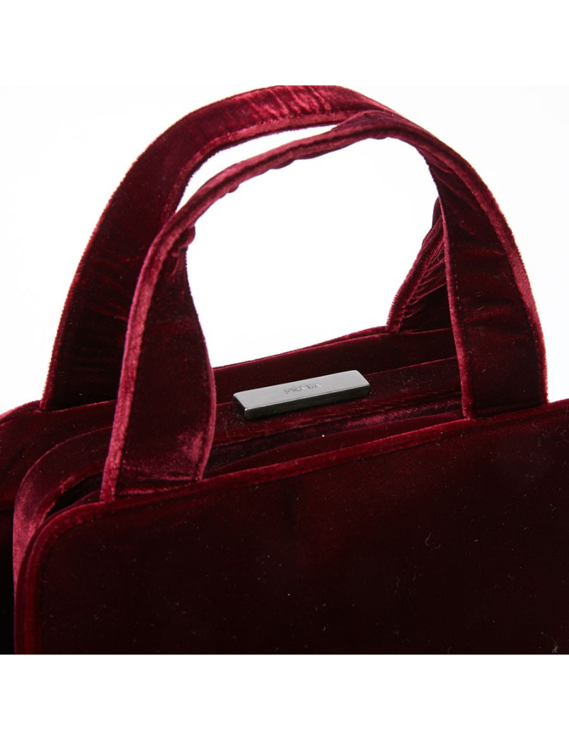 Sac PRADA velours rouge Cardinal