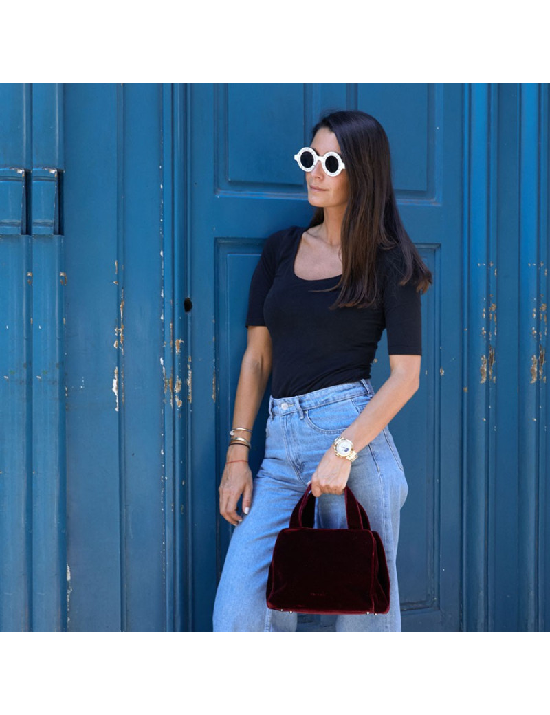 Sac PRADA velours rouge Cardinal