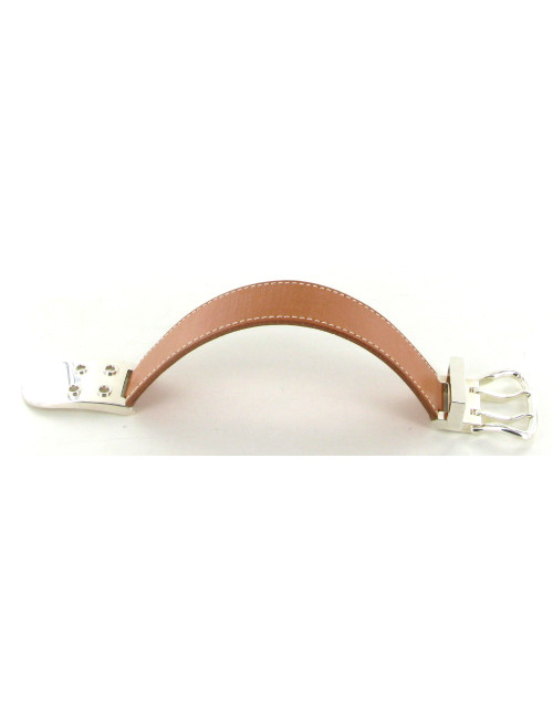 Bracelet HERMES Sellier en cuir gold et palladium