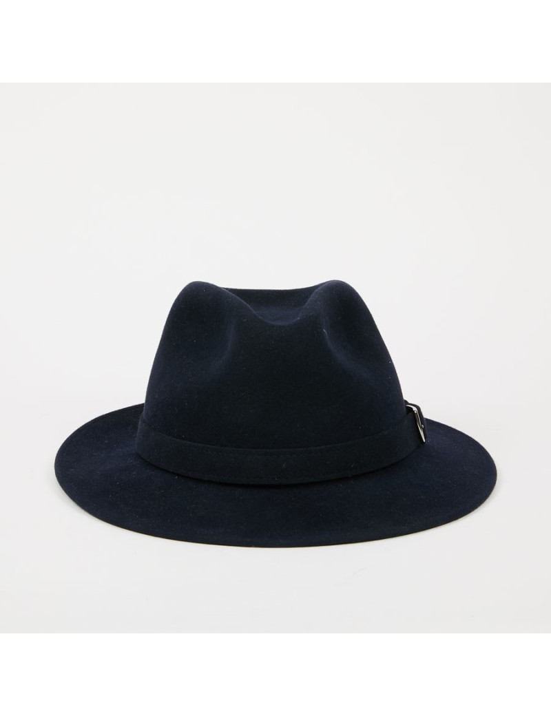 Chapeau T 60 HERMES feutrine bleu 
