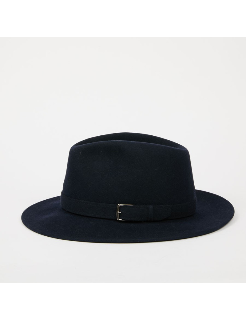 Chapeau T 60 HERMES feutrine bleu 