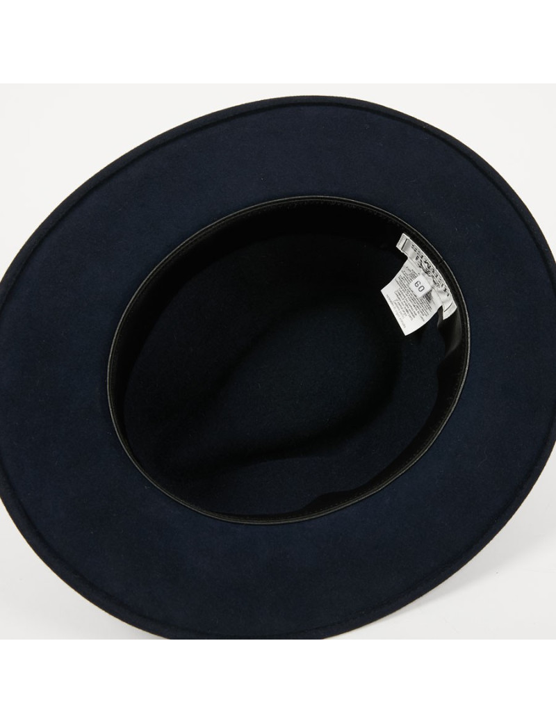 Chapeau T 60 HERMES feutrine bleu 