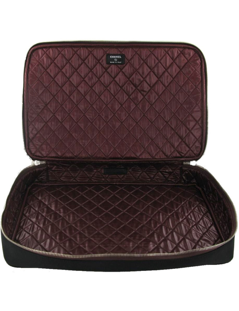 Housse d'ordinateur CHANEL matelassée noire