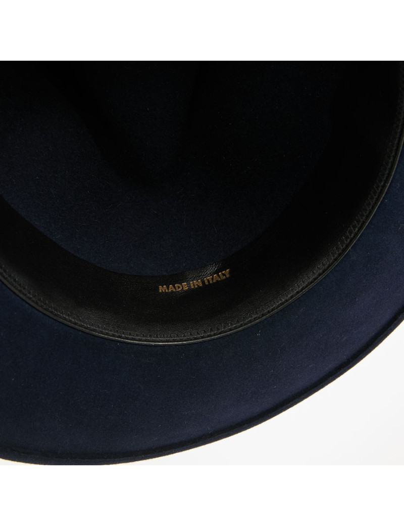 Chapeau T 60 HERMES feutrine bleu 