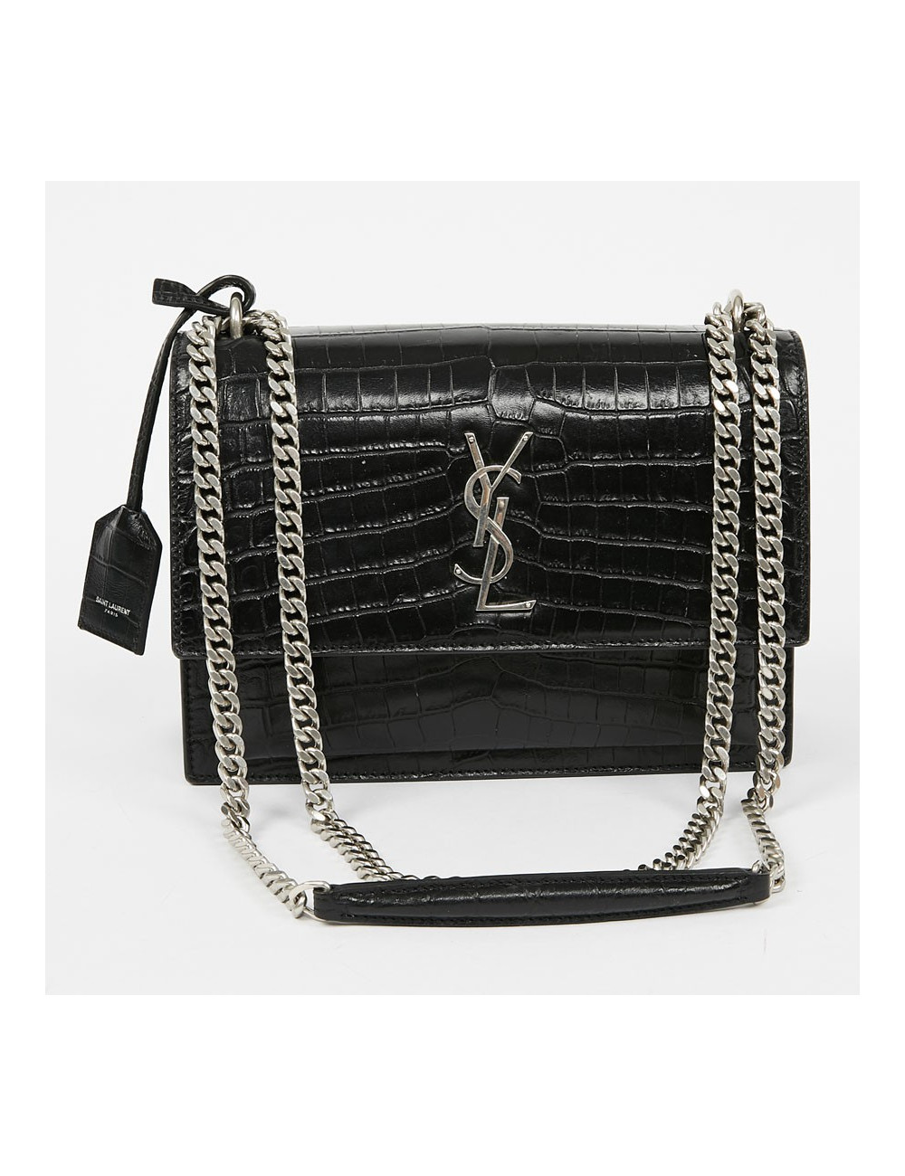 Sac Sunset medium YSL cuir embossé crocodile