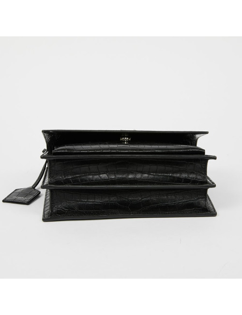 Sac Sunset medium YSL cuir embossé crocodile