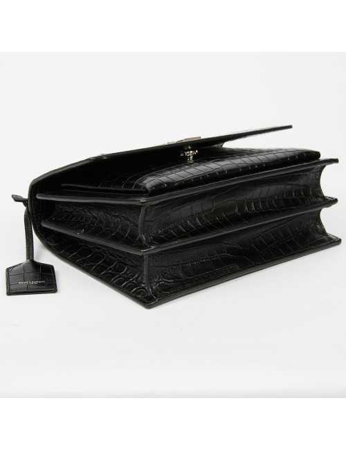Sac Sunset medium YSL cuir embossé crocodile