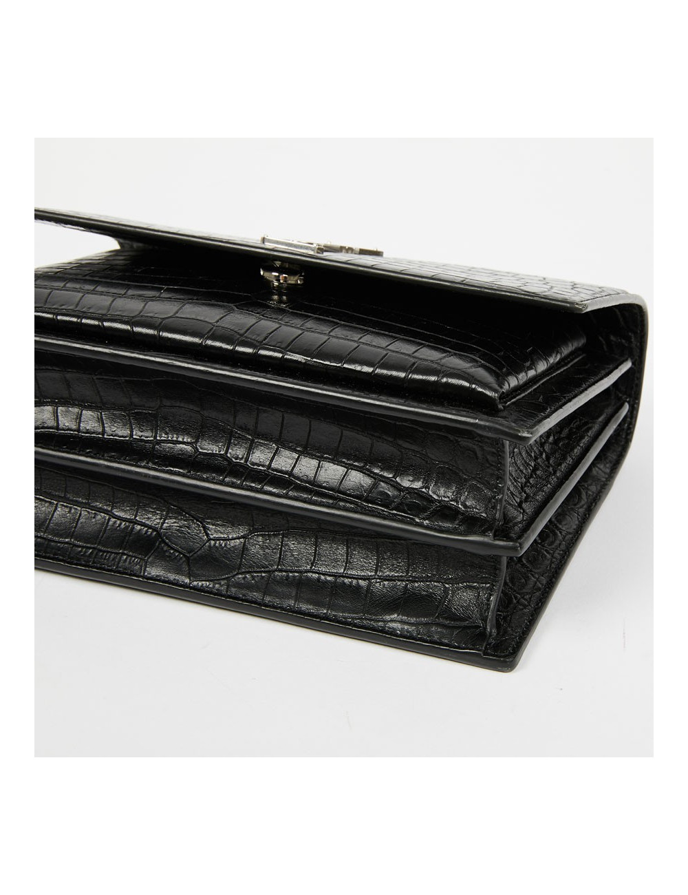 Sac Sunset medium YSL cuir embossé crocodile